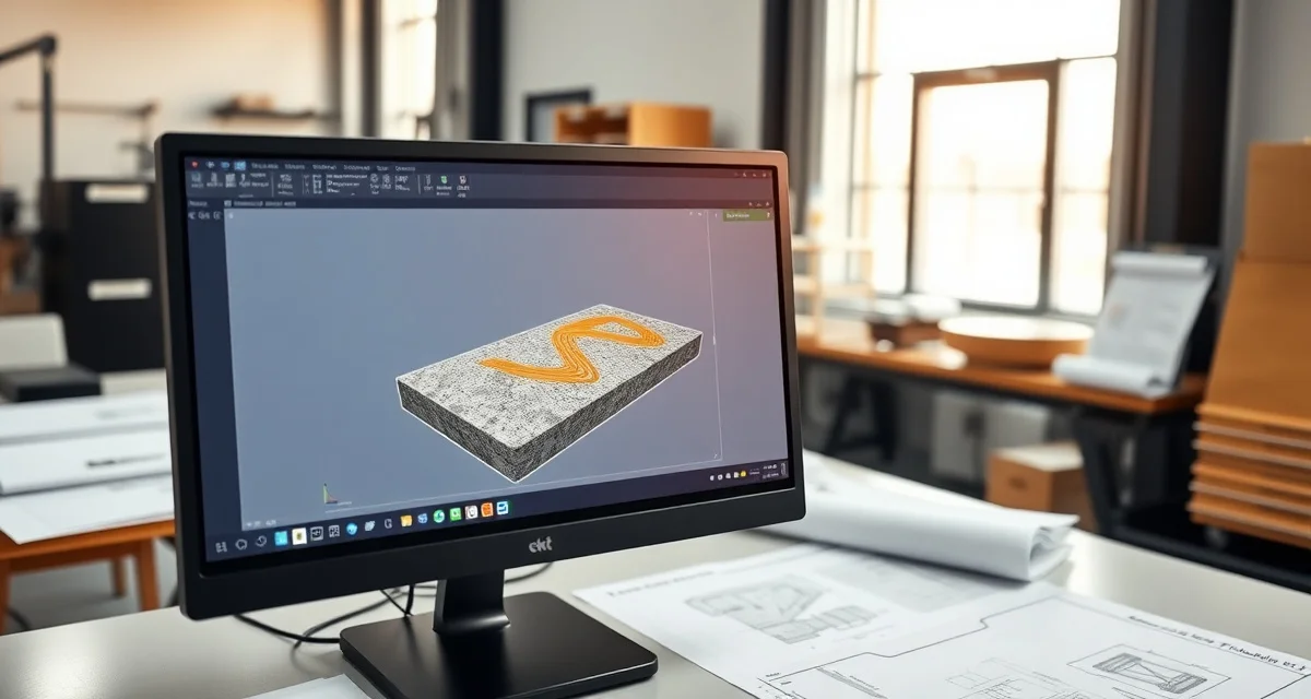 Alphacam Stone CAD/CAM software interface showing CNC toolpath programming for stone countertop fabrication