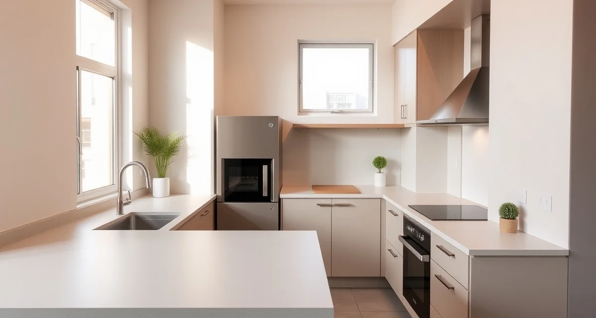 Durable rental property countertops in neutral colors designed for high-traffic kitchen use and easy maintenance