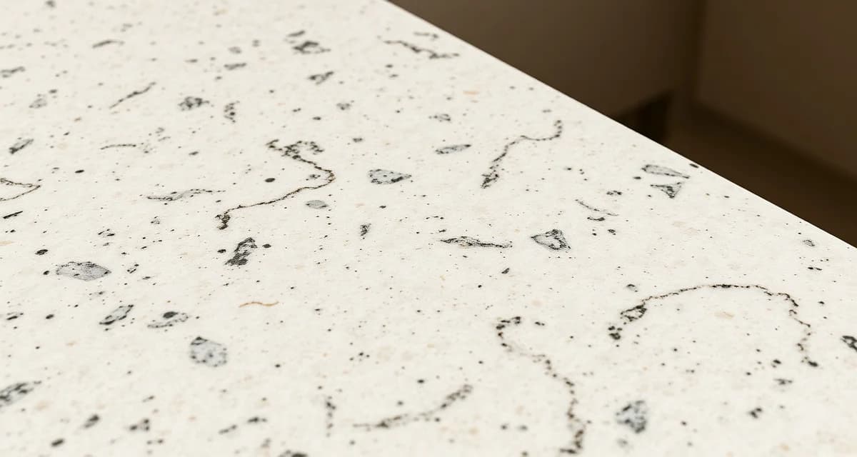 Close-up of brushed finish stone countertop showing subtle textured surface with antiqued worn appearance and natural lighting