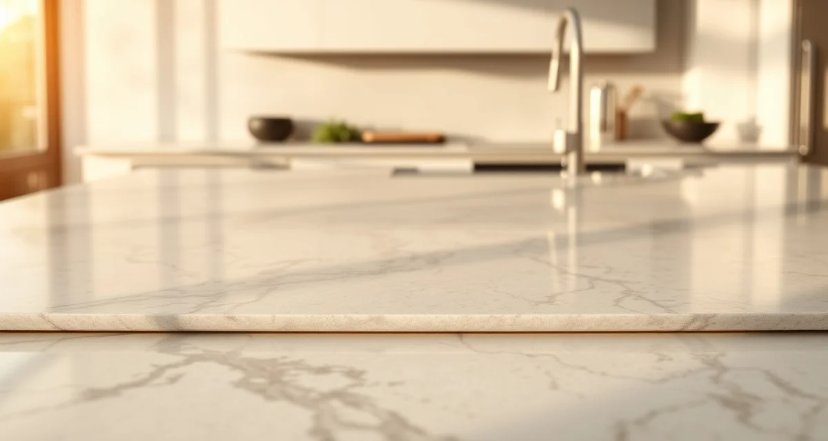 Premium Cambria quartz countertop surface featuring elegant veining patterns and polished finish, showcasing American-made quality and design options.