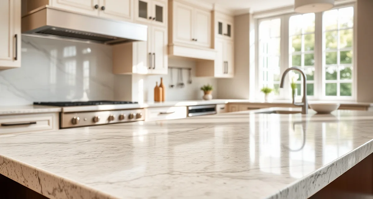 Premium stone countertop materials and installation pricing in Columbus Modern kitchen countertops showing granite, quartz, and marble materials with various edge profiles installed in Columbus Ohio home.