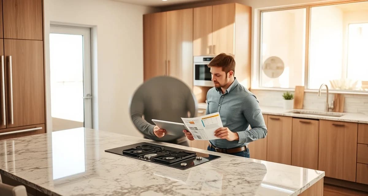 Home builder comparing countertop software solutions for construction project management and scheduling