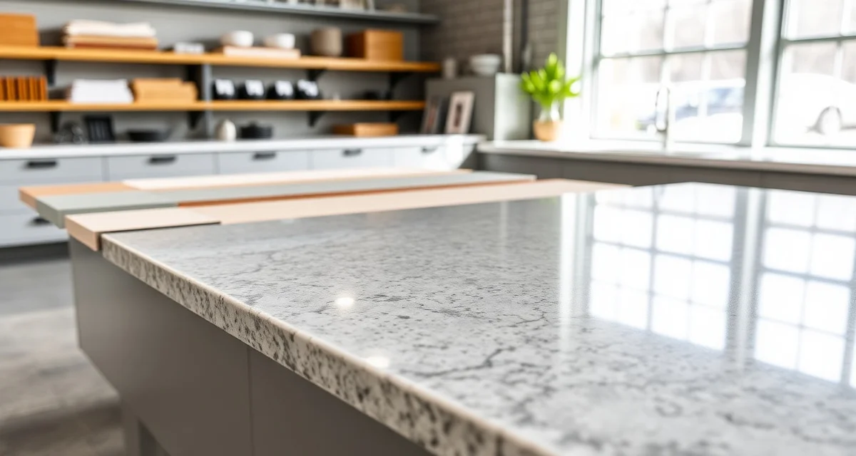 Hanstone engineered quartz countertop samples showing premium surface finish and color options for stone fabrication shops.