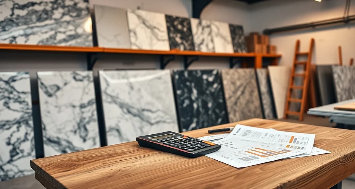 Stone countertop fabrication cost calculation showing markup vs margin difference for pricing strategy