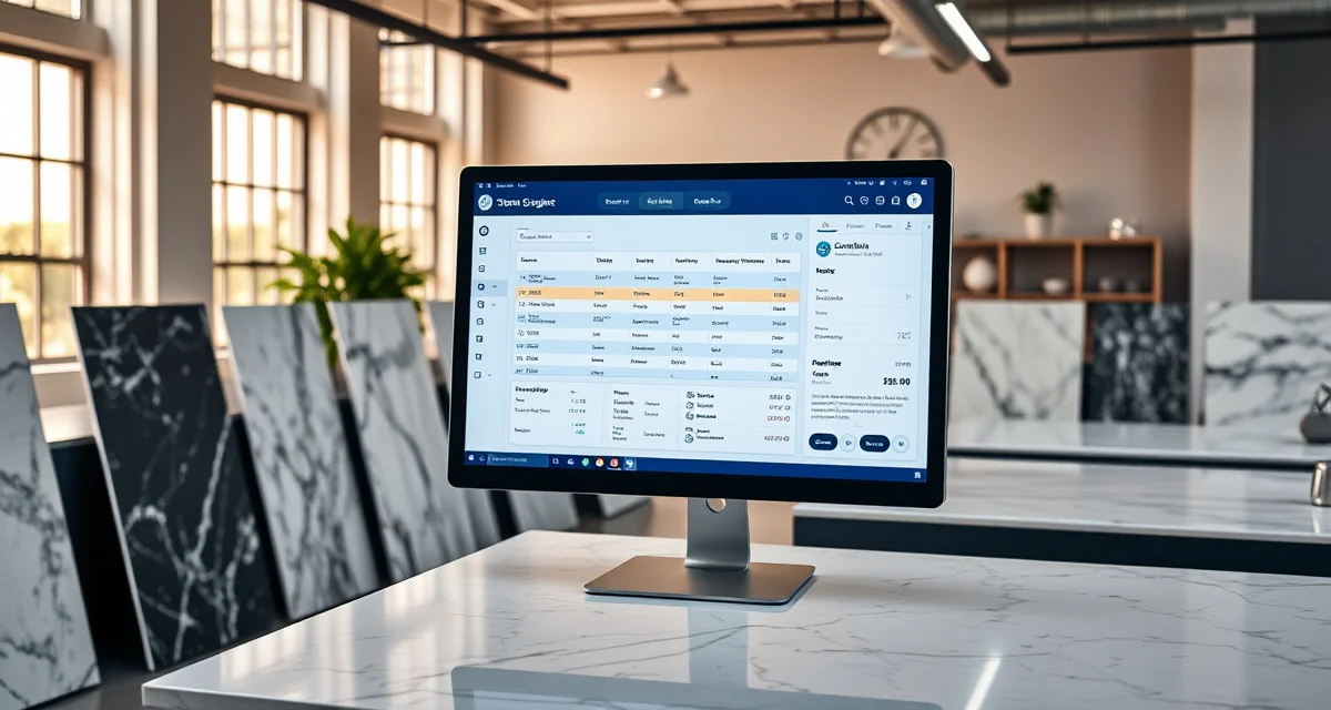 Moraware countertop fabrication management software dashboard showing job scheduling and visual quoting features for stone shops