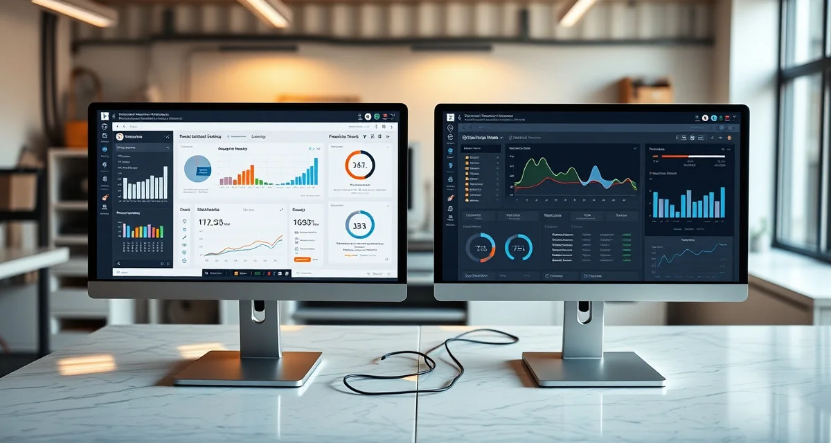 Comparison of Moraware and Fab-Pak fabrication shop management software interfaces for stone countertop shops