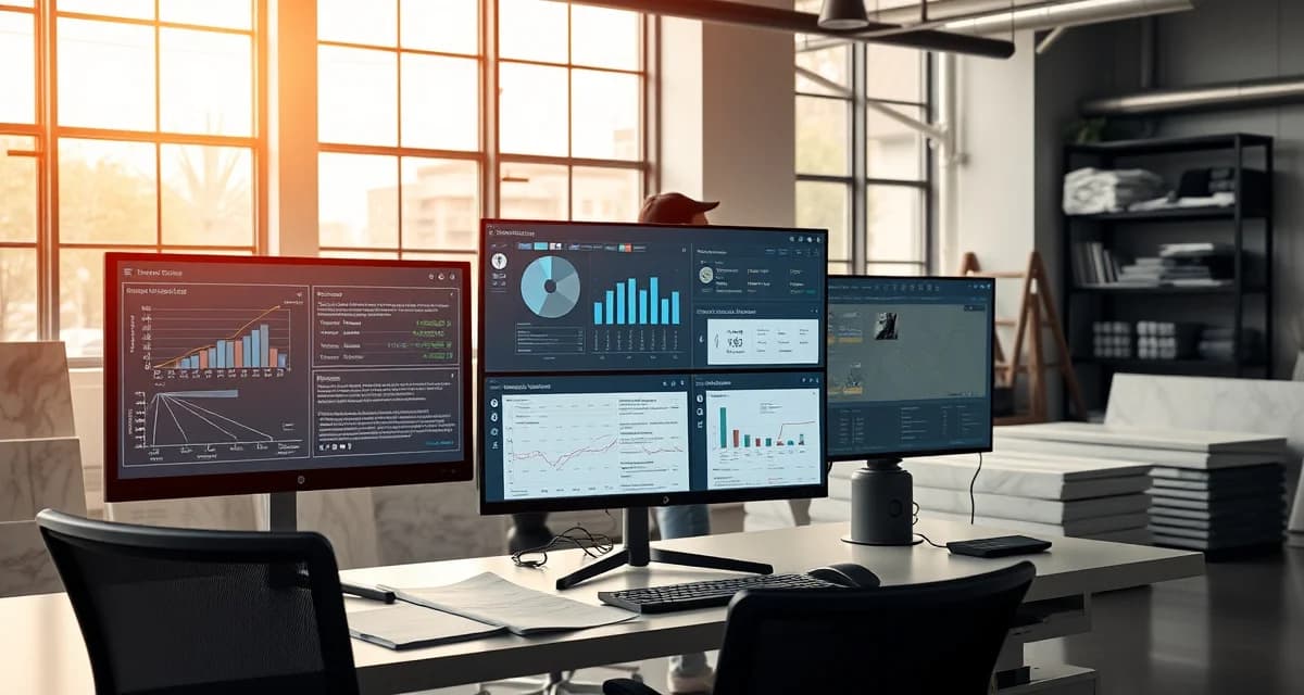 Multi-location countertop fabrication management dashboard showing centralized inventory and job scheduling across multiple shop locations
