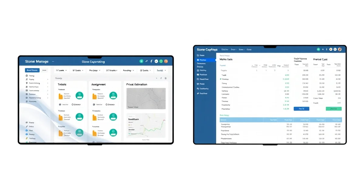ActionFlow vs QuickQuote comparison visual guide Side-by-side comparison of ActionFlow shop management software and QuickQuote estimation platform for countertop fabrication businesses.