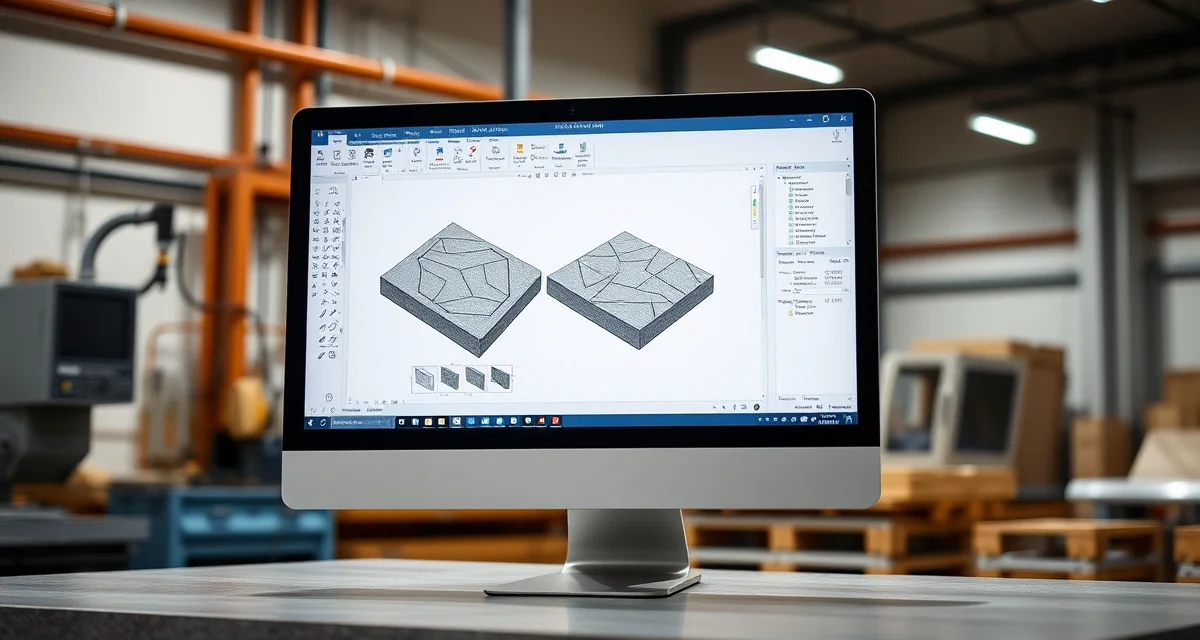 Alphacam software for countertop CNC programming Alphacam CAD/CAM software interface displaying stone countertop design templates and CNC machine toolpaths for fabrication shops