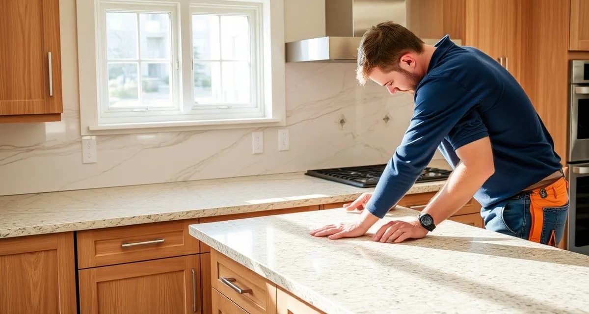 Proper installation order: countertop first, then backsplash Stone countertop being installed first before backsplash in correct installation sequence for kitchen remodel