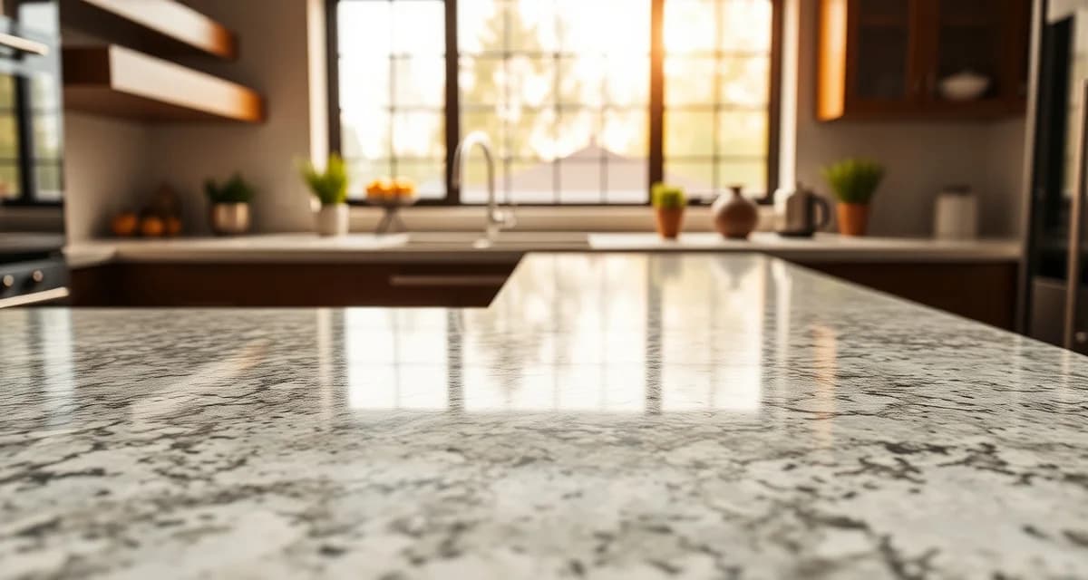 Quality countertop fabrication example Premium stone countertop surface showcasing quality fabrication work for Chicago countertop fabricators and homeowners.