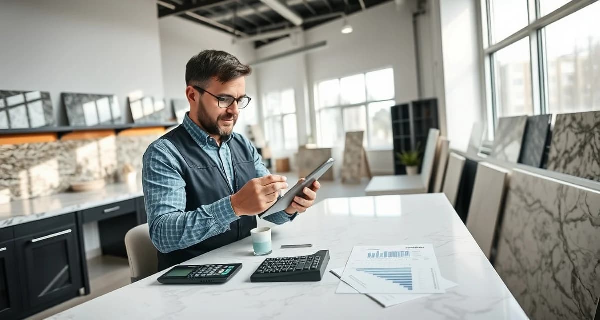 Financial planning tool for new stone fabrication businesses Break-even calculator tool for countertop fabrication shop owners to determine monthly job volume needed for profitability.