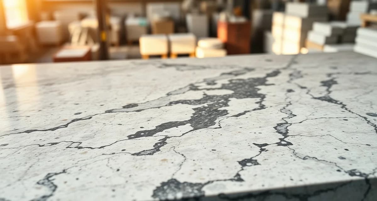 Luxury stone countertop fabrication example Premium granite countertop showing precision fabrication details and natural stone texture with warm lighting