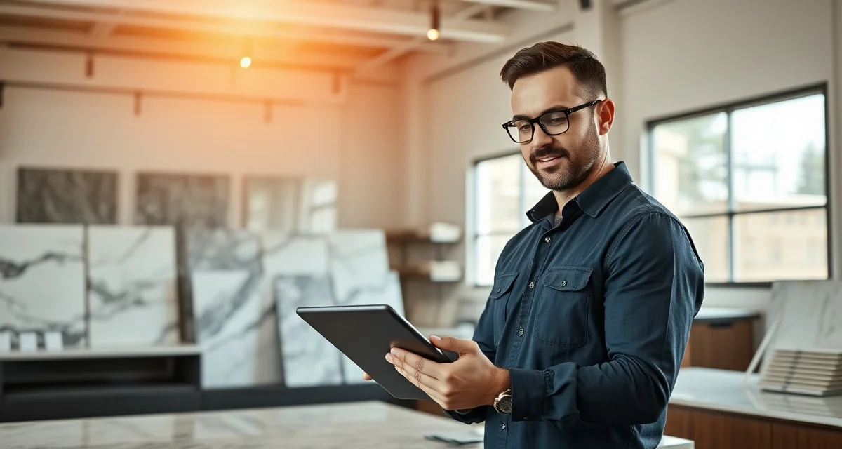 2026 Marketing strategy for fabricators Countertop fabrication business owner analyzing marketing budget and lead generation channels for stone shop growth strategy