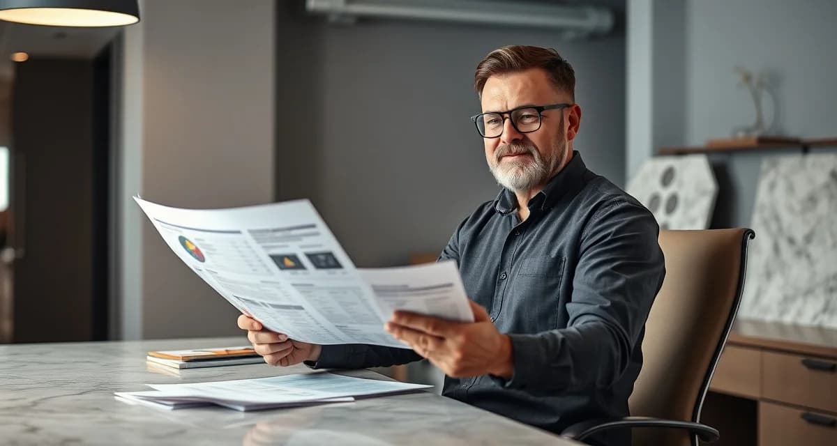 Countertop fabrication bidding strategy Stone countertop shop owner comparing competitive bids and pricing strategies to win more jobs without cutting margins