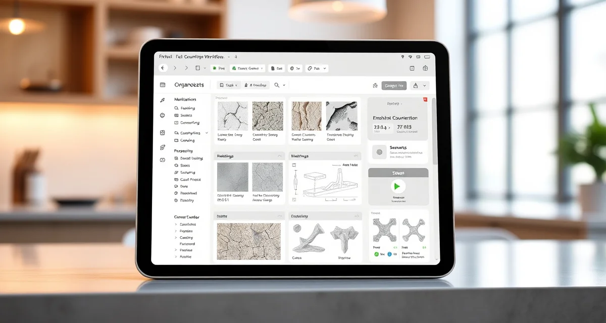 Streamlined digital job packet management system Digital job packet interface displaying organized countertop fabrication documents including quotes, contracts, material selections, and technical specifications