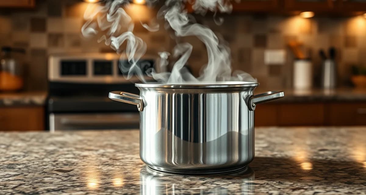 Testing heat tolerance on granite counters Hot pot on granite countertop demonstrating heat resistance of natural stone kitchen surface