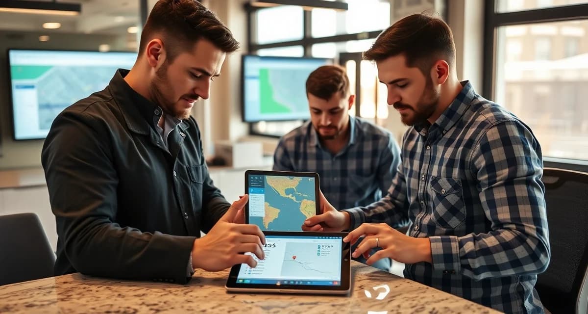 Countertop installation crew scheduling and route optimization dashboard Installation scheduling software interface showing optimized crew routes and appointment management for stone countertop fabrication businesses