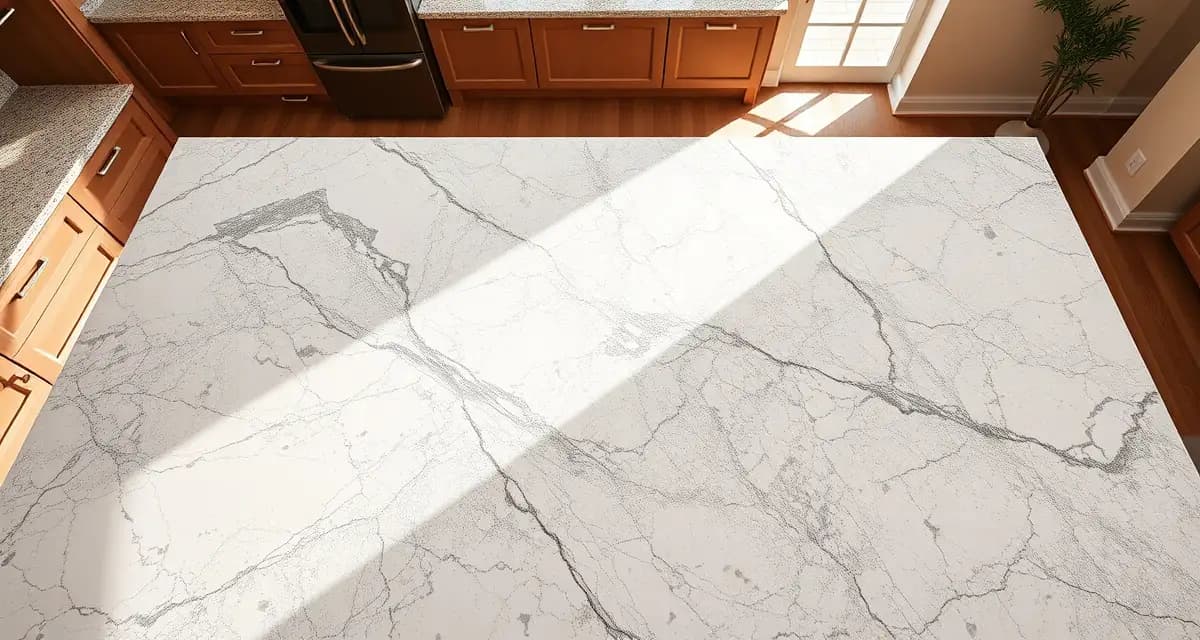 High-end island countertop fabrication example Professional island countertop made from premium granite stone with clean edges and natural veining in a modern kitchen installation.