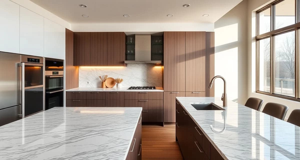 Premium countertop materials and costs in Minneapolis Modern kitchen countertop installation in Minneapolis showing granite and quartz surface options with pricing comparison