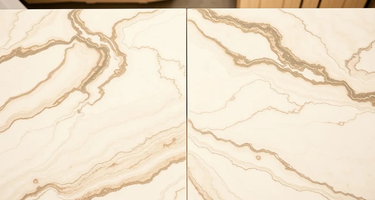 Professional stone countertop vein matching technique Seamless vein matching on natural stone countertop showing continuous marble pattern across aligned seam lines