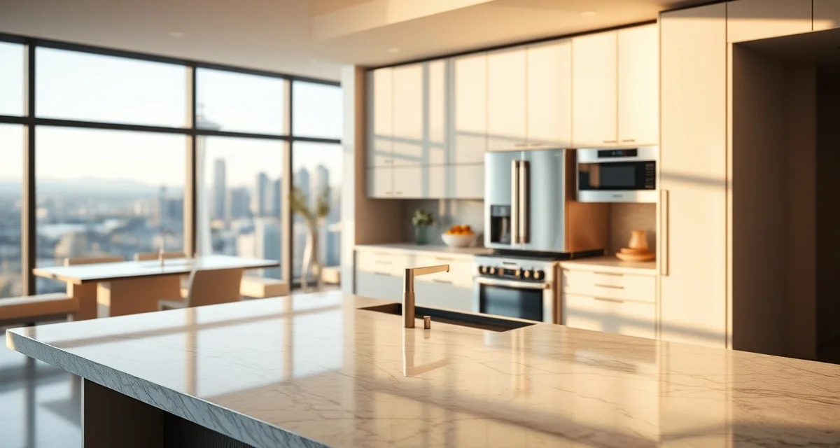High-end countertop installation example in Seattle Modern Seattle kitchen with premium granite and quartz countertops installed, representing current 2026 countertop pricing and material options