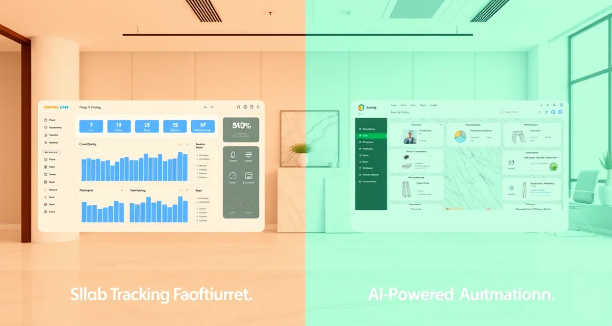 Countertop fabrication software platform comparison SlabWise vs SPEEDlabel software comparison showing slab tracking, AI capabilities, and fabrication workflow features for stone countertop shops.