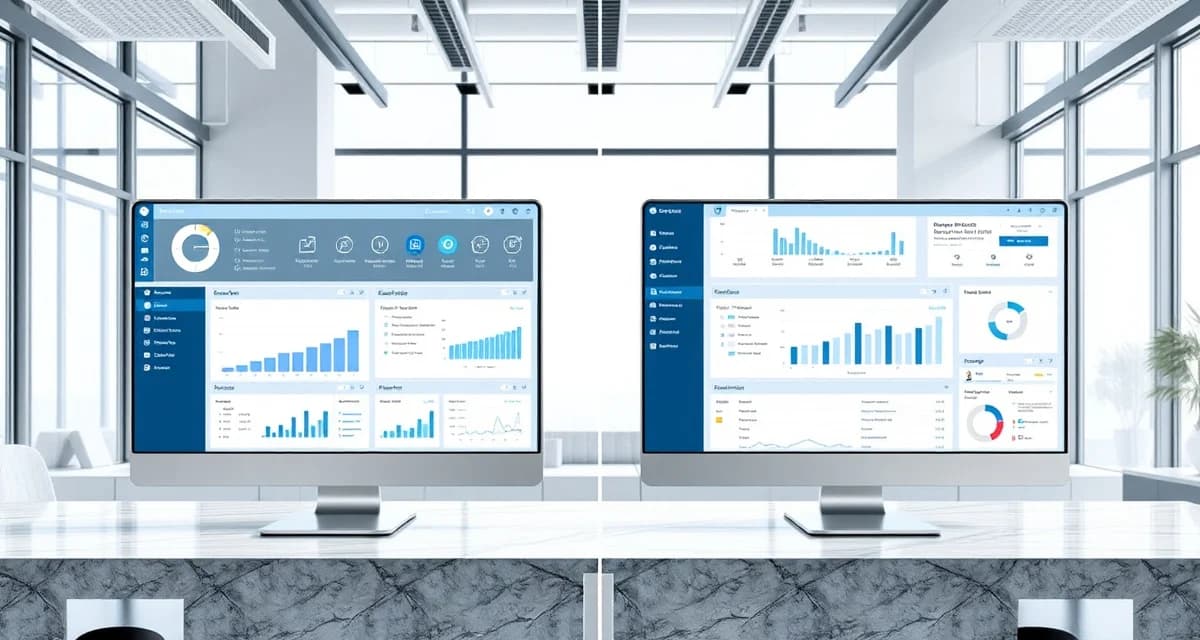 Stone shop management software side-by-side comparison SlabWise vs EasyStoneShop software comparison showing dashboard features for stone countertop fabrication shop management