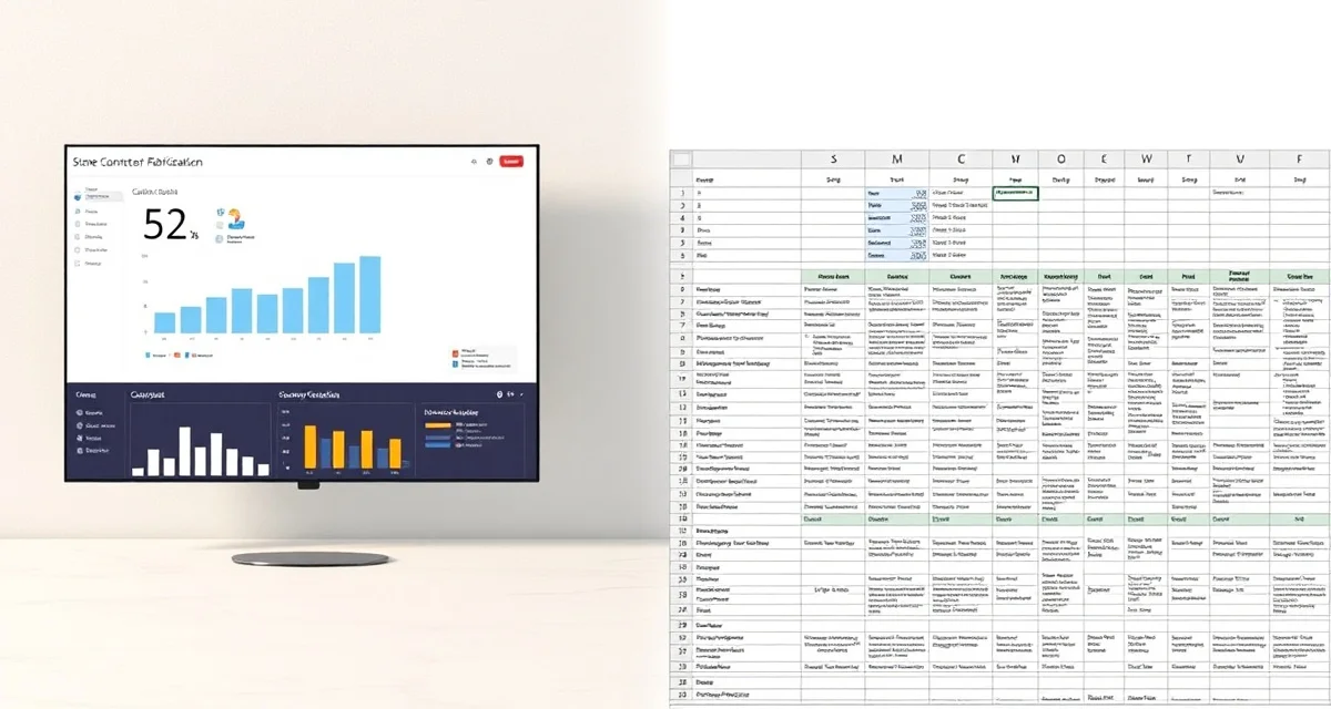 Why purpose-built fabrication software outperforms spreadsheets Comparison of SlabWise fabrication software versus Google Sheets for countertop shop management and job tracking.