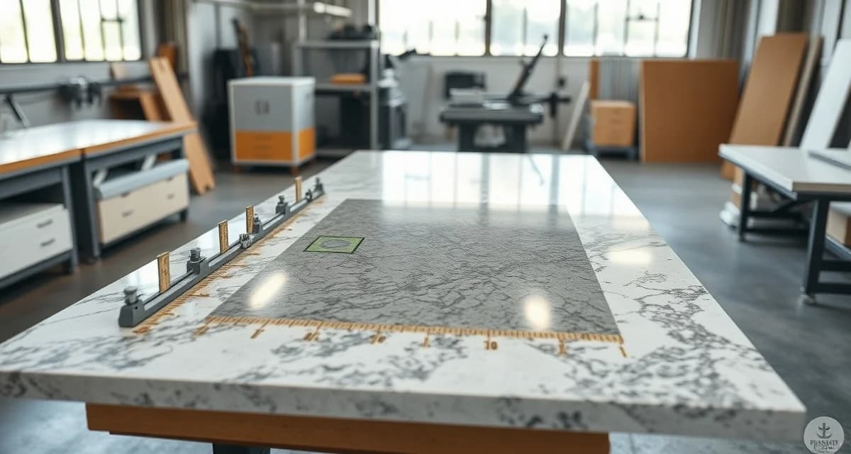 Slab nesting optimization for fabricators Nesting yield calculator visualization showing optimized stone slab cutting layout to maximize material efficiency for countertop fabrication shops.