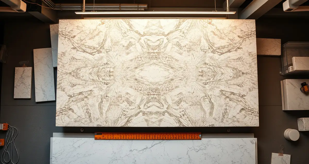 Calculate annual material waste costs Slab waste calculator tool showing material savings analysis for countertop fabrication shops processing stone materials.