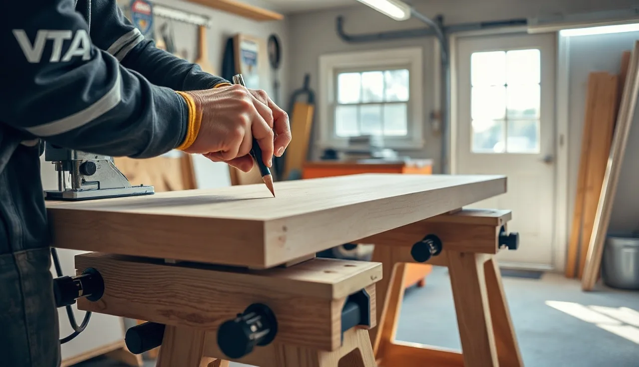 Hands cutting a cope profile on a post-form laminate countertop with a jigsaw